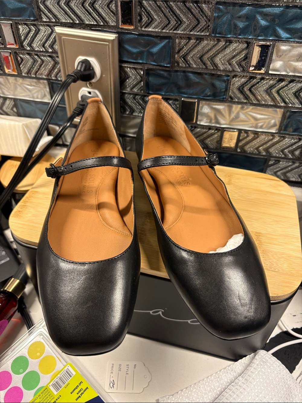 Kenneth Cole Black Mary Jane Flats